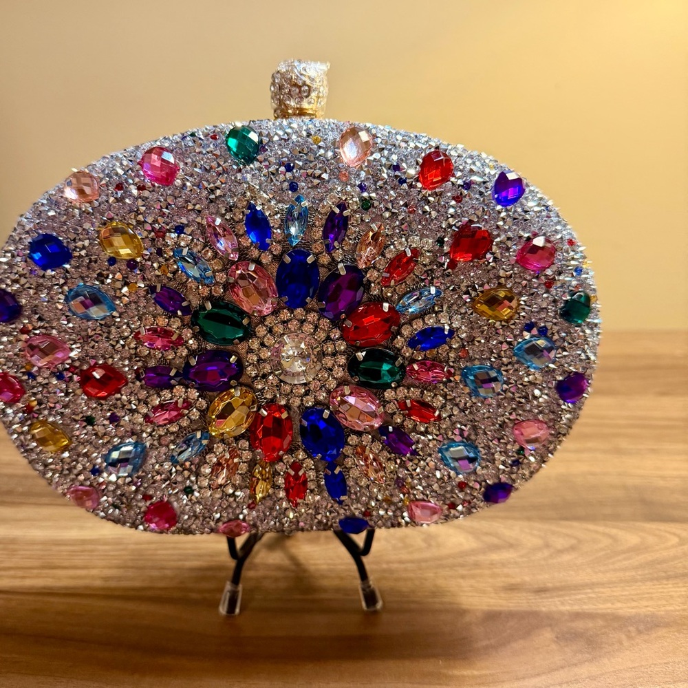 Multicoloured Crystal Evening Bag